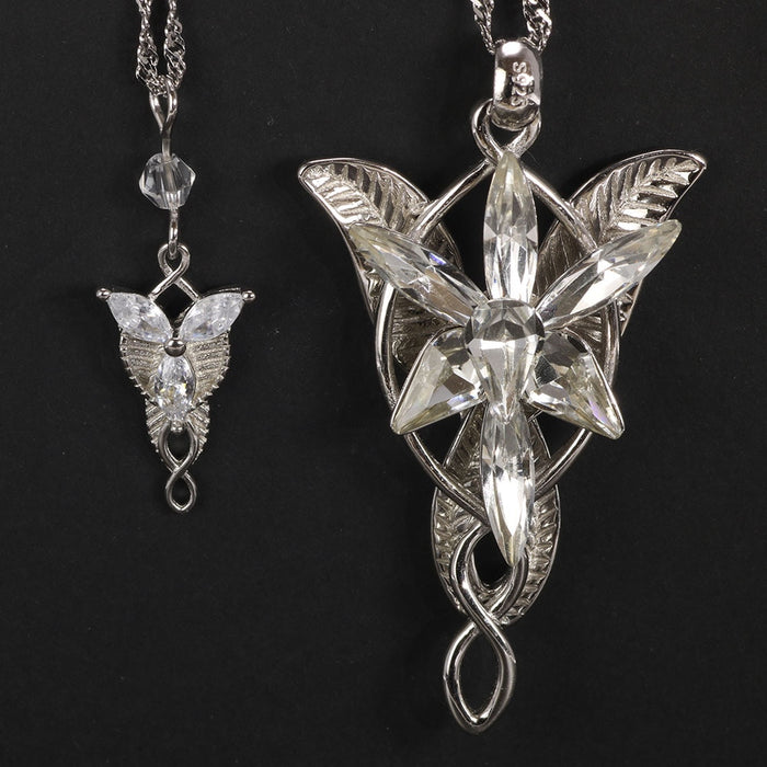 Iregalijoy 925 Sterling Silver Arwen Necklace Fashion Fairy Princess Twilight Star Necklace Women & Sweater Chain Accessories