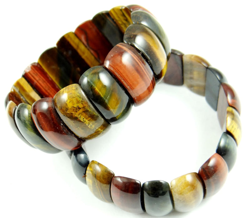 Iregalijoy Red Yellow Blue Tiger Eyes Natural Stone Beads Bangles & Bracelets Handmade Jewelry Energy Bracelet for Men