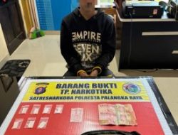 Satresnarkoba Ringkus Pemuda di Palangka Raya, Simpan 7 Paket Sabu di Tas Pinggang